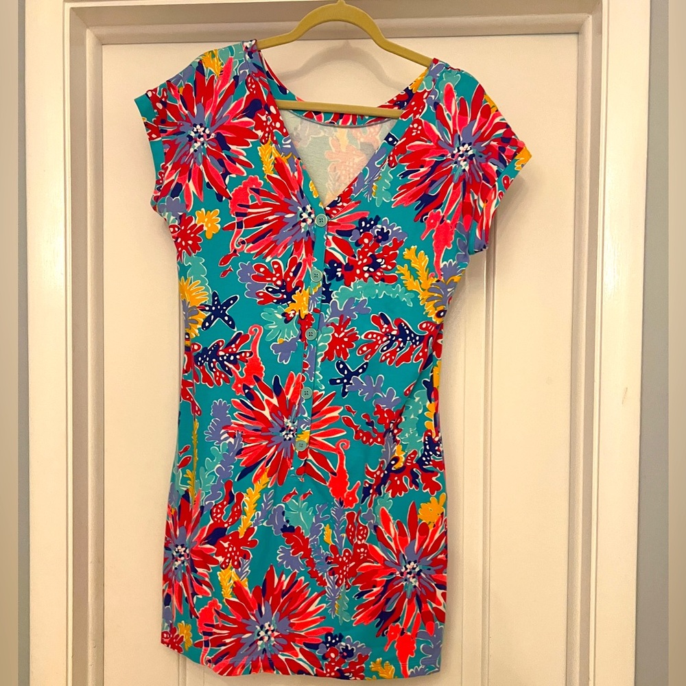 Lilly pulitzer Anastasia, aqua Trippin and Sippin Dress, Medium